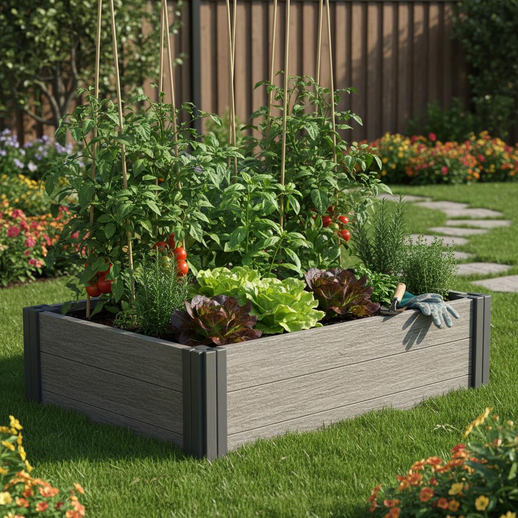 Recycled Plastic Raised Garden Bed (4x2 ft)